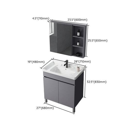 Modern Ceramic Rectangular Vanity Sink Single-Sink Freestanding Vanity Set Clearhalo 'Bathroom Remodel & Bathroom Fixtures' 'Bathroom Vanities' 'bathroom_vanities' 'Home Improvement' 'home_improvement' 'home_improvement_bathroom_vanities' 1200x1200_c5ea169c-1a88-4e8d-a505-daa28f7ed6af