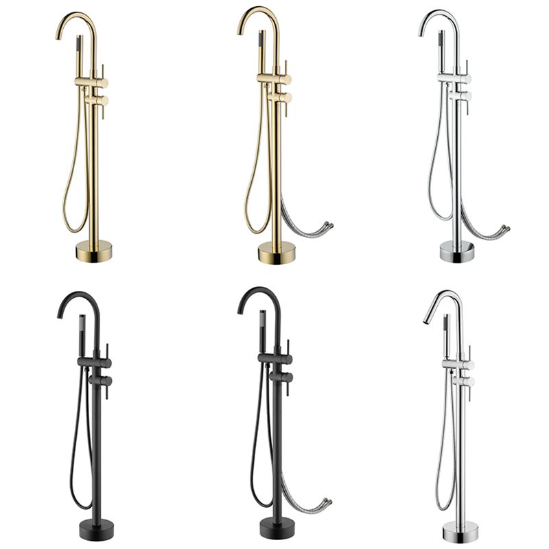 Floor Mounted Freestanding Bathtub Faucet Modern Style Metal Freestanding Faucet Clearhalo 'Bathroom Remodel & Bathroom Fixtures' 'Bathtub Faucets' 'bathtub_faucets' 'Home Improvement' 'home_improvement' 'home_improvement_bathtub_faucets' 1200x1200_c5f09a8a-170c-4bf2-8b3c-08215e369f55