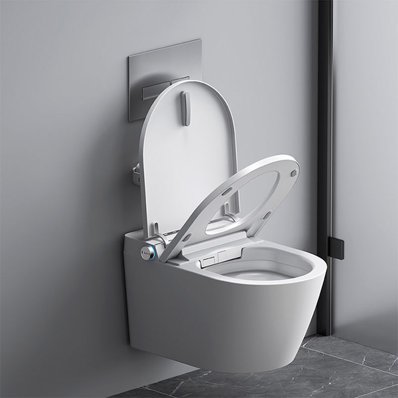 Contemporary Foot Sensor Ceramic Elongated Heated Seat Wall Mounted Bidet Clearhalo 'Bathroom Remodel & Bathroom Fixtures' 'Bidets' 'Home Improvement' 'home_improvement' 'home_improvement_bidets' 'Toilets & Bidets' 1200x1200_c601e1df-e92b-4771-8264-30e5e5b37b4e