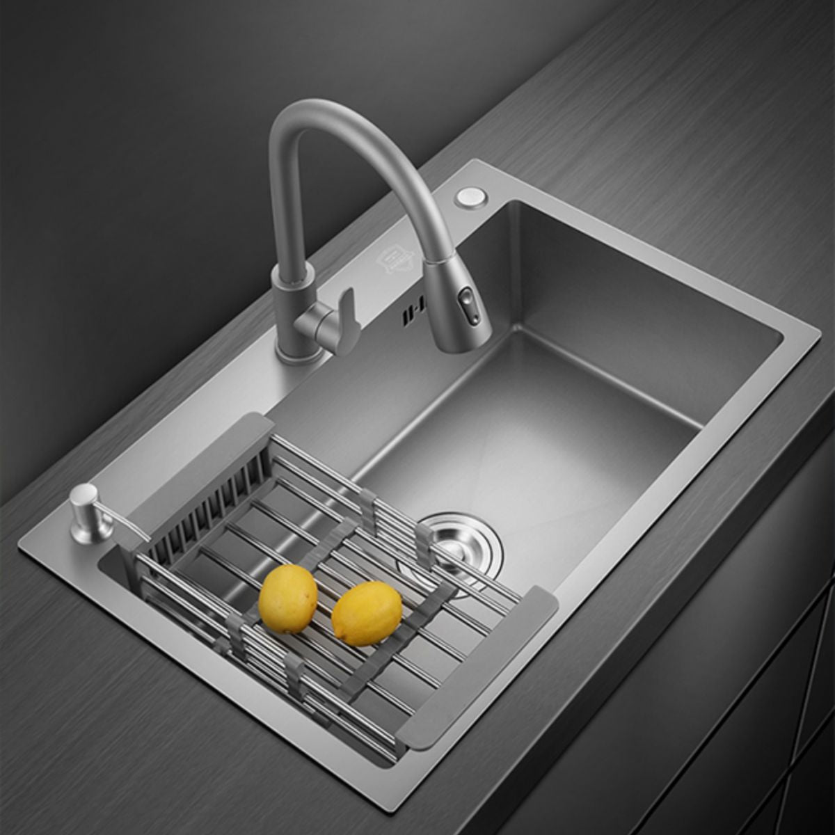 Modern Style Kitchen Sink Stainless Steel Kitchen Sink with Drain Strainer Kit Clearhalo 'Home Improvement' 'home_improvement' 'home_improvement_kitchen_sinks' 'Kitchen Remodel & Kitchen Fixtures' 'Kitchen Sinks & Faucet Components' 'Kitchen Sinks' 'kitchen_sinks' 1200x1200_c60f6c5c-ef25-4922-a03b-0c310486d0ef