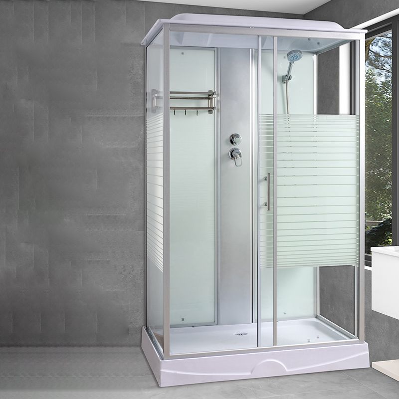 Rectangle Shower Stall Tempered Glass Shower Stall with Towel Bar Clearhalo 'Bathroom Remodel & Bathroom Fixtures' 'Home Improvement' 'home_improvement' 'home_improvement_shower_stalls_enclosures' 'Shower Stalls & Enclosures' 'shower_stalls_enclosures' 'Showers & Bathtubs' 1200x1200_c61271ff-d633-492e-b38f-0291529e9d2e