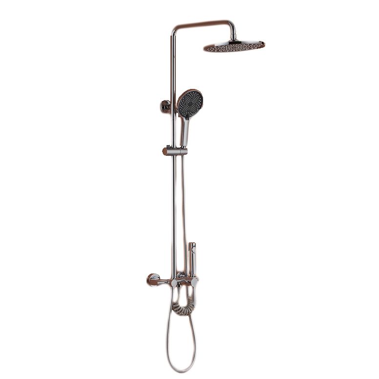 Lever Handle Shower Set Copper Adjustable Spray Pattern Round Wall Mount Shower Set Clearhalo 'Bathroom Remodel & Bathroom Fixtures' 'Home Improvement' 'home_improvement' 'home_improvement_shower_faucets' 'Shower Faucets & Systems' 'shower_faucets' 'Showers & Bathtubs Plumbing' 'Showers & Bathtubs' 1200x1200_c61337e6-0335-4ccc-be56-2a6cbec31637