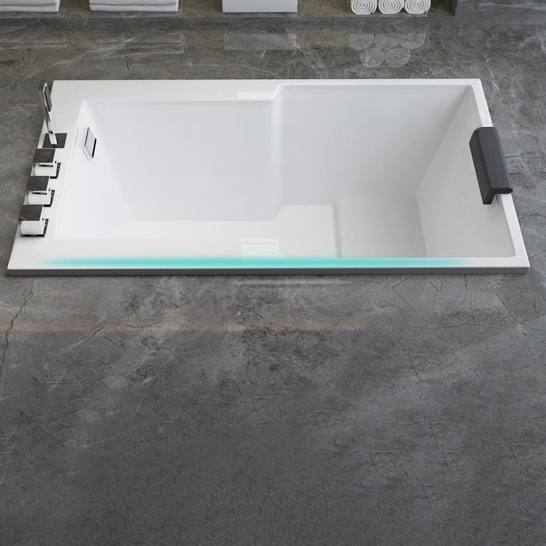 Acrylic Bath Drop in Soaking White Rectangular Modern Left-Hand Bathtub Clearhalo 'Bathroom Remodel & Bathroom Fixtures' 'Bathtubs' 'Home Improvement' 'home_improvement' 'home_improvement_bathtubs' 'Showers & Bathtubs' 1200x1200_c61ac431-5e9a-4bfb-9fa7-341bc30c6e1a
