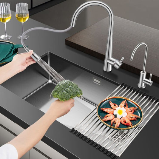 Contemporary Style Kitchen Sink Stainless Steel Noise-cancelling Design Kitchen Sink Clearhalo 'Home Improvement' 'home_improvement' 'home_improvement_kitchen_sinks' 'Kitchen Remodel & Kitchen Fixtures' 'Kitchen Sinks & Faucet Components' 'Kitchen Sinks' 'kitchen_sinks' 1200x1200_c63e3c62-11ae-4da0-ba50-60a60a661fb4