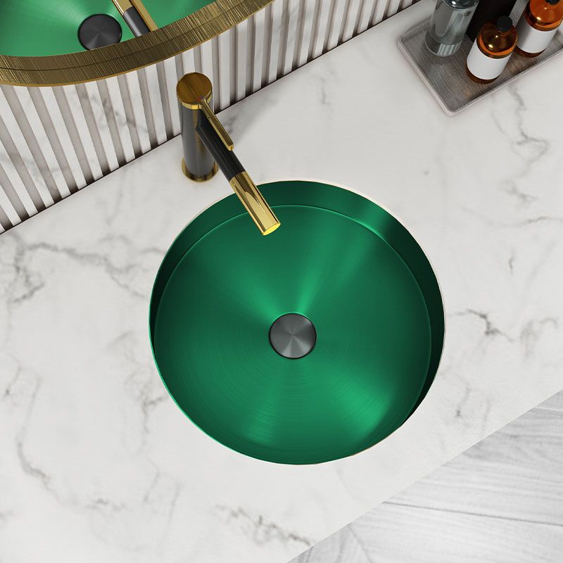 Contemporary Round Wash Stand Ceramic Metal Undermount Bathroom Sink Clearhalo 'Bathroom Remodel & Bathroom Fixtures' 'Bathroom Sinks & Faucet Components' 'Bathroom Sinks' 'bathroom_sink' 'Home Improvement' 'home_improvement' 'home_improvement_bathroom_sink' 1200x1200_c64d76ba-bbee-4058-bde2-f8235949d2a8