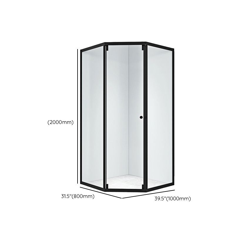 Black Framed Shower Enclosure Corner Single Sliding Shower Stall With Door Handles Clearhalo 'Bathroom Remodel & Bathroom Fixtures' 'Home Improvement' 'home_improvement' 'home_improvement_shower_stalls_enclosures' 'Shower Stalls & Enclosures' 'shower_stalls_enclosures' 'Showers & Bathtubs' 1200x1200_c673b7fc-4521-4e8d-9cc2-0def0c422b16