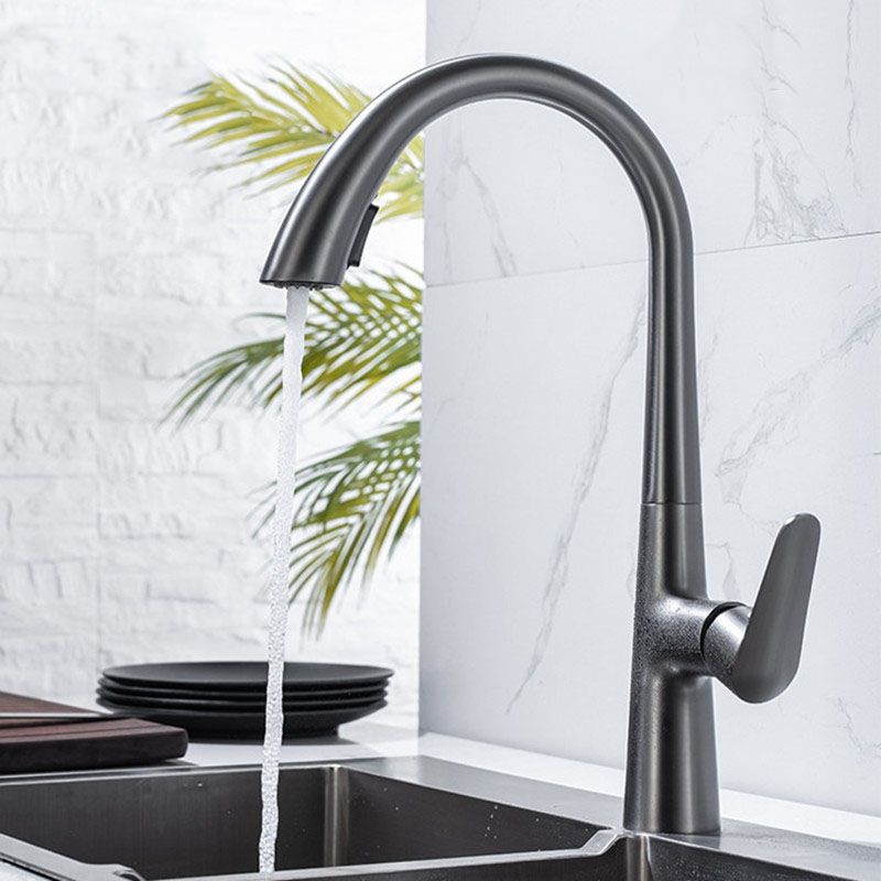 Modern 1-Handle Faucets Copper with Pull Out Sprayer Gooseneck Faucets Clearhalo 'Home Improvement' 'home_improvement' 'home_improvement_kitchen_faucets' 'Kitchen Faucets' 'Kitchen Remodel & Kitchen Fixtures' 'Kitchen Sinks & Faucet Components' 'kitchen_faucets' 1200x1200_c6884a9c-0e60-49b8-be9e-12b3b8e74274
