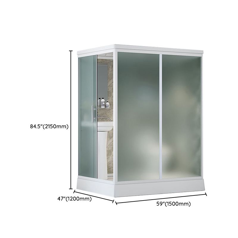 Frosted Tempered Glass Shower Enclosure Rectangle Shower Enclosure Clearhalo 'Bathroom Remodel & Bathroom Fixtures' 'Home Improvement' 'home_improvement' 'home_improvement_shower_stalls_enclosures' 'Shower Stalls & Enclosures' 'shower_stalls_enclosures' 'Showers & Bathtubs' 1200x1200_c68c5846-bc08-4a6f-b453-e311e9bda934