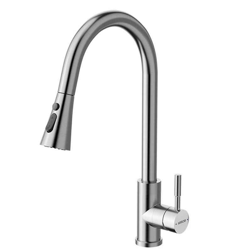 High Arch Kitchen Faucet Stainless Steel Kitchen Faucet with No Sensor Clearhalo 'Home Improvement' 'home_improvement' 'home_improvement_kitchen_faucets' 'Kitchen Faucets' 'Kitchen Remodel & Kitchen Fixtures' 'Kitchen Sinks & Faucet Components' 'kitchen_faucets' 1200x1200_c694f812-7de6-4c8c-9486-760d328dda65