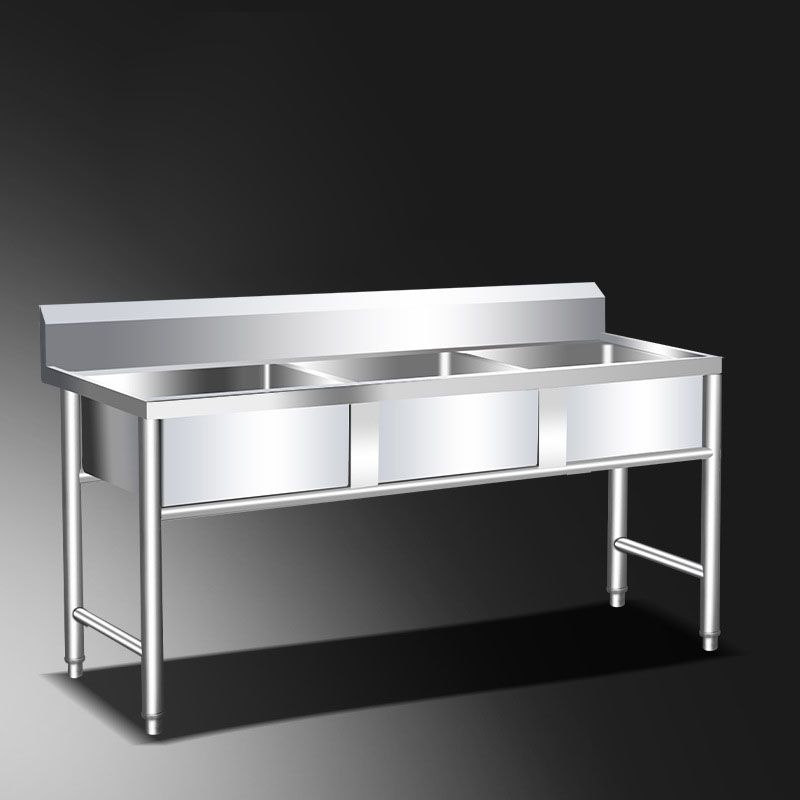 Classic Triple Bowl Sink Solid Color Stainless Steel Kitchen Sink with Faucets Clearhalo 'Home Improvement' 'home_improvement' 'home_improvement_kitchen_sinks' 'Kitchen Remodel & Kitchen Fixtures' 'Kitchen Sinks & Faucet Components' 'Kitchen Sinks' 'kitchen_sinks' 1200x1200_c6a156e7-207d-475b-bcf6-0796dce39046