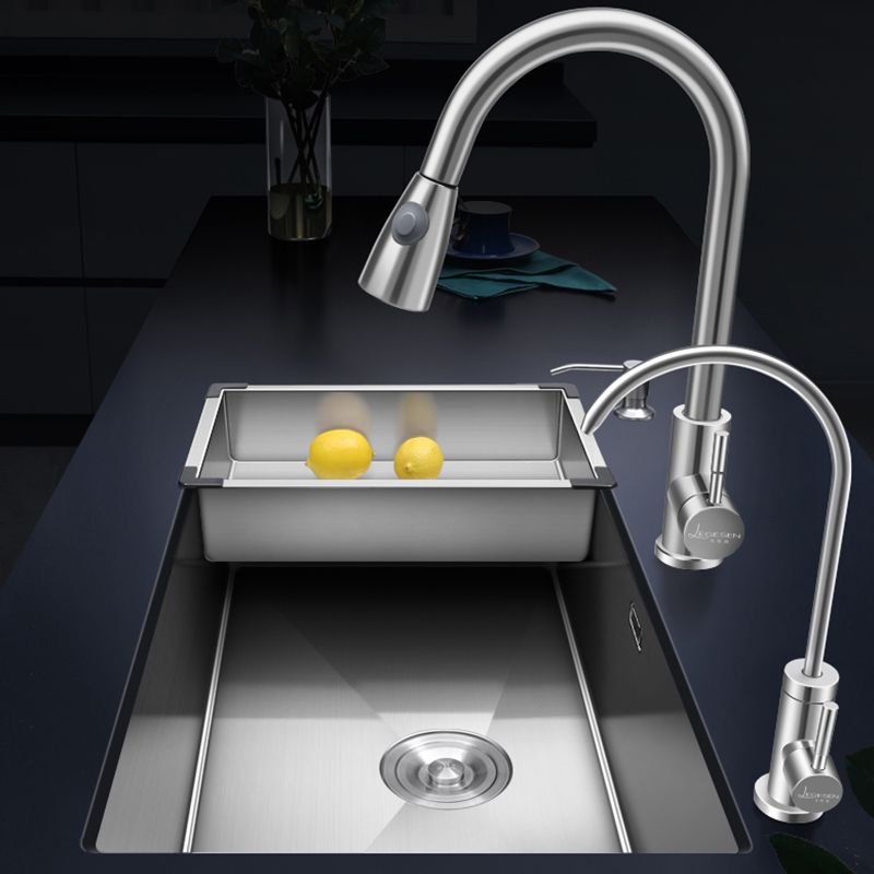 Single Bowl Kitchen Sink Stainless Steel Kitchen Sink with Drain Assembly Clearhalo 'Home Improvement' 'home_improvement' 'home_improvement_kitchen_sinks' 'Kitchen Remodel & Kitchen Fixtures' 'Kitchen Sinks & Faucet Components' 'Kitchen Sinks' 'kitchen_sinks' 1200x1200_c6ac85f6-4d9c-411b-b43a-d8f0d57da778