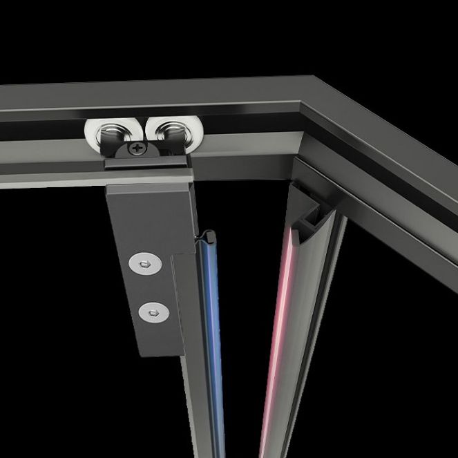 Framed Single Sliding Corner Shower Enclosure with Single Door Handles Clearhalo 'Bathroom Remodel & Bathroom Fixtures' 'Home Improvement' 'home_improvement' 'home_improvement_shower_stalls_enclosures' 'Shower Stalls & Enclosures' 'shower_stalls_enclosures' 'Showers & Bathtubs' 1200x1200_c6c41898-baa0-47e8-91ab-3d8eff095454