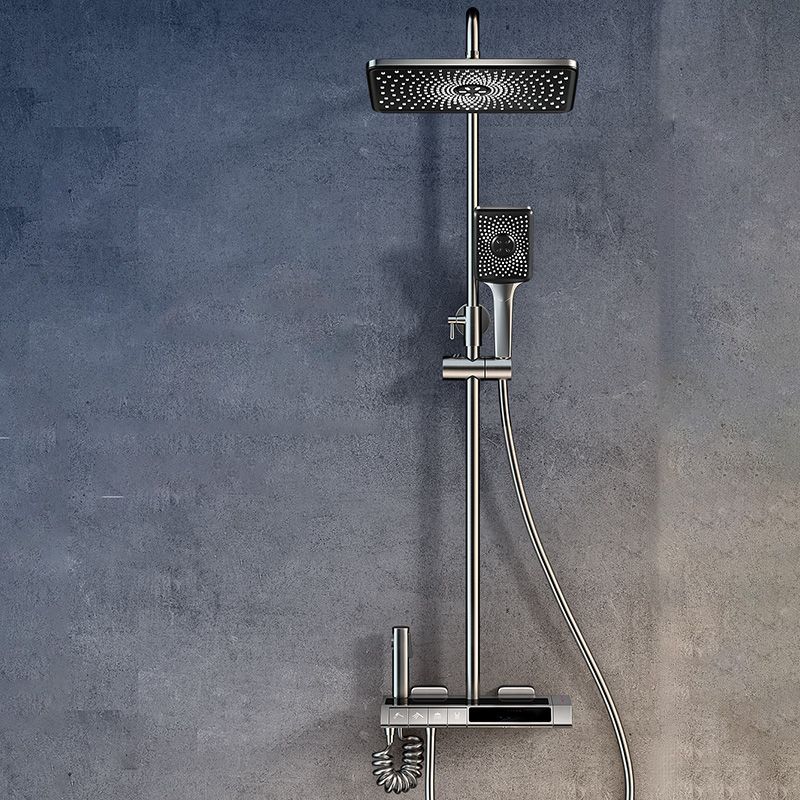 Modern Wall Mounted Shower Combo Slide Bar Included Shower Head Combo Clearhalo 'Bathroom Remodel & Bathroom Fixtures' 'Home Improvement' 'home_improvement' 'home_improvement_shower_faucets' 'Shower Faucets & Systems' 'shower_faucets' 'Showers & Bathtubs Plumbing' 'Showers & Bathtubs' 1200x1200_c6cb35d4-49f9-46bb-8459-ddf8a21f62a6