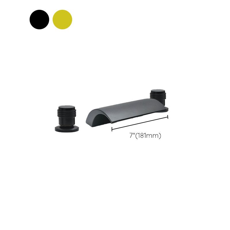 Modern Waterfall Spout Tub Faucet Bathroom Low Arc Bathtub Faucet Clearhalo 'Bathroom Remodel & Bathroom Fixtures' 'Bathtub Faucets' 'bathtub_faucets' 'Home Improvement' 'home_improvement' 'home_improvement_bathtub_faucets' 1200x1200_c6ce5f3c-2295-40d2-af65-4f50513c9849