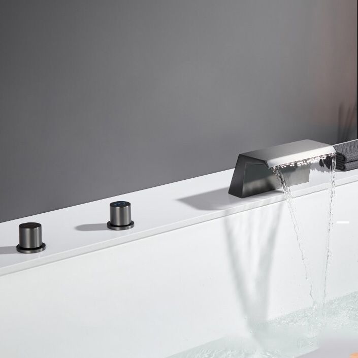 Modern Roman Bathtub Faucet Two Handle Copper Roman Tub Faucet Set Clearhalo 'Bathroom Remodel & Bathroom Fixtures' 'Bathtub Faucets' 'bathtub_faucets' 'Home Improvement' 'home_improvement' 'home_improvement_bathtub_faucets' 1200x1200_c6cf22aa-9bcd-4048-a94d-36808f7f8efc