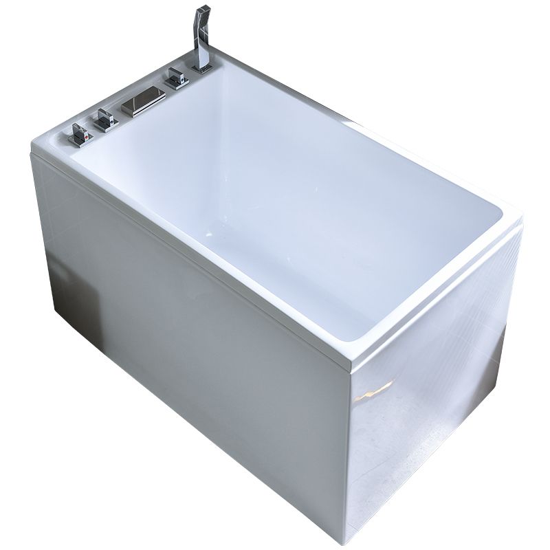 Modern Rectangular Center Bathtub Acrylic Freestanding White Bath Clearhalo 'Bathroom Remodel & Bathroom Fixtures' 'Bathtubs' 'Home Improvement' 'home_improvement' 'home_improvement_bathtubs' 'Showers & Bathtubs' 1200x1200_c6df5dc8-5279-4fc6-a912-a4e1454a827f