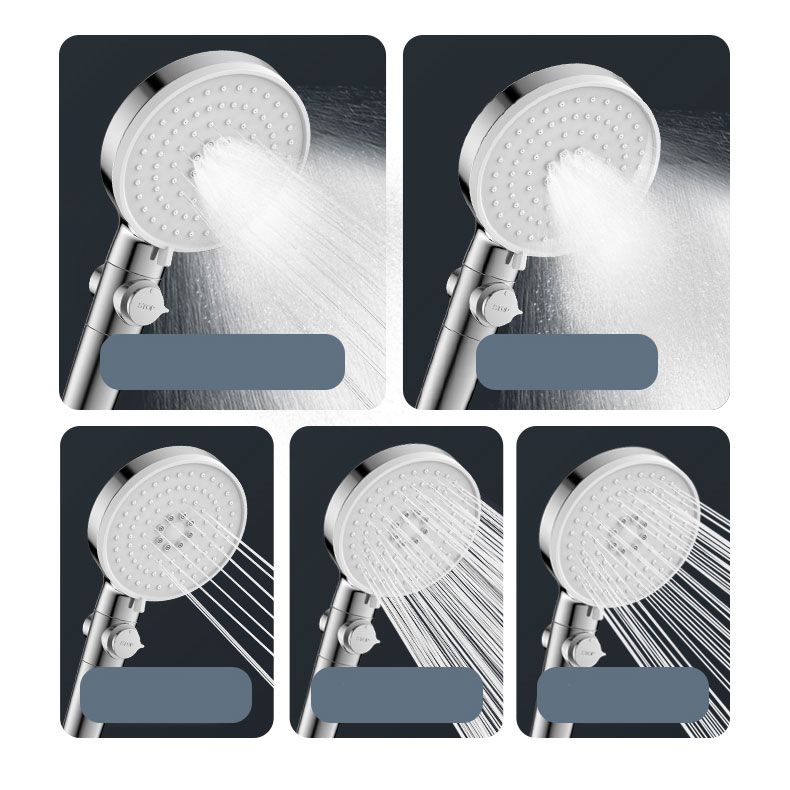 Contemporary Handheld Shower Head Round Shower Head Combo in Silver Clearhalo 'Bathroom Remodel & Bathroom Fixtures' 'Home Improvement' 'home_improvement' 'home_improvement_shower_heads' 'Shower Heads' 'shower_heads' 'Showers & Bathtubs Plumbing' 'Showers & Bathtubs' 1200x1200_c6e635f0-16b2-47c6-8012-1ceb60ecd0d9