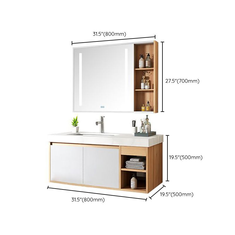 Contemporary Sink Cabinet Mirror Cabinet Bathroom Space Saver Vanity Clearhalo 'Bathroom Remodel & Bathroom Fixtures' 'Bathroom Vanities' 'bathroom_vanities' 'Home Improvement' 'home_improvement' 'home_improvement_bathroom_vanities' 1200x1200_c6f0eb6b-f4db-4a6c-b046-6cf541f70791