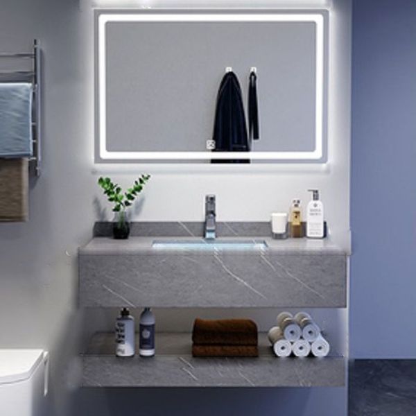 Modern Sink Vanity Wall Mounted Standard Bathroom Vanity with Mirror Clearhalo 'Bathroom Remodel & Bathroom Fixtures' 'Bathroom Vanities' 'bathroom_vanities' 'Home Improvement' 'home_improvement' 'home_improvement_bathroom_vanities' 1200x1200_c6f10b2a-2184-4bf0-a90e-c6bd639dfd10