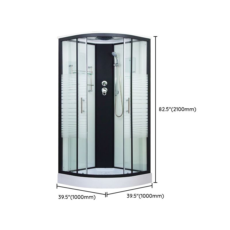 Framed Double Sliding Shower Kit Neo-Round Black Shower Stall Clearhalo 'Bathroom Remodel & Bathroom Fixtures' 'Home Improvement' 'home_improvement' 'home_improvement_shower_stalls_enclosures' 'Shower Stalls & Enclosures' 'shower_stalls_enclosures' 'Showers & Bathtubs' 1200x1200_c6f630d4-b0ae-4eb5-acdf-2ca36fd558df