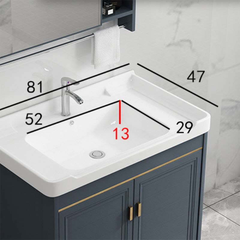 Single Blue Freestanding Bathroom Vanity Modern Metal Base Bath Vanity Clearhalo 'Bathroom Remodel & Bathroom Fixtures' 'Bathroom Vanities' 'bathroom_vanities' 'Home Improvement' 'home_improvement' 'home_improvement_bathroom_vanities' 1200x1200_c703c086-1f60-4476-a6d0-a60146099738