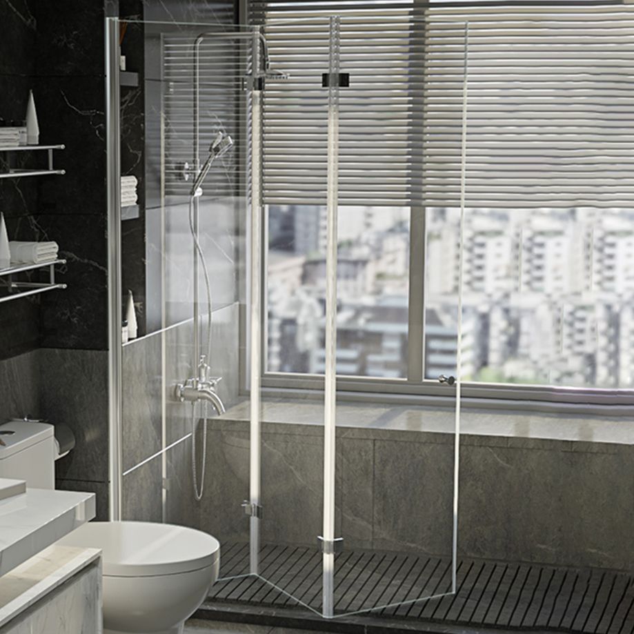 Tempered Shower Bath Door Frameless Bi-Fold Scratch Resistant Shower Doors Clearhalo 'Bathroom Remodel & Bathroom Fixtures' 'Home Improvement' 'home_improvement' 'home_improvement_shower_tub_doors' 'Shower and Tub Doors' 'shower_tub_doors' 'Showers & Bathtubs' 1200x1200_c7194b59-79b7-46ea-887b-4a25a9c8aac9