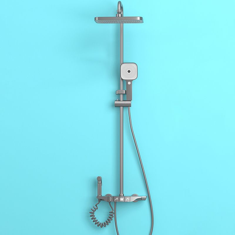 Modern Shower System Wall Mounted Spot Resist Rectangle Shower System with Hand Shower Clearhalo 'Bathroom Remodel & Bathroom Fixtures' 'Home Improvement' 'home_improvement' 'home_improvement_shower_faucets' 'Shower Faucets & Systems' 'shower_faucets' 'Showers & Bathtubs Plumbing' 'Showers & Bathtubs' 1200x1200_c72508f3-5412-41af-891f-a3c2a258a720