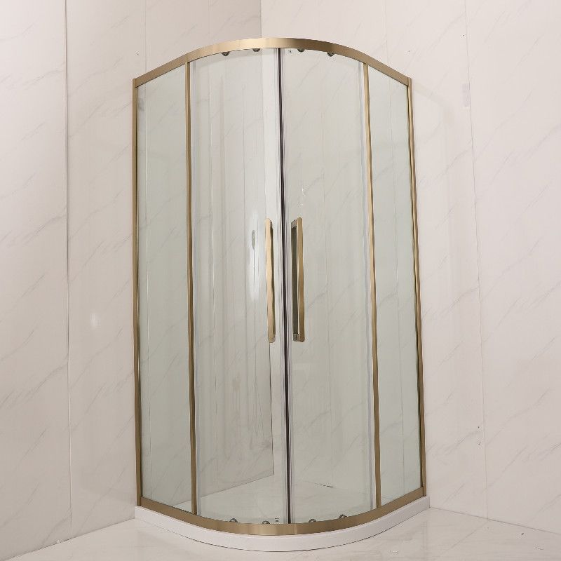 Clear Tempered Glass Shower Stall Round Shower Enclosure on Corner Clearhalo 'Bathroom Remodel & Bathroom Fixtures' 'Home Improvement' 'home_improvement' 'home_improvement_shower_stalls_enclosures' 'Shower Stalls & Enclosures' 'shower_stalls_enclosures' 'Showers & Bathtubs' 1200x1200_c786e4cf-e9df-4456-9ce8-8ca16305183e