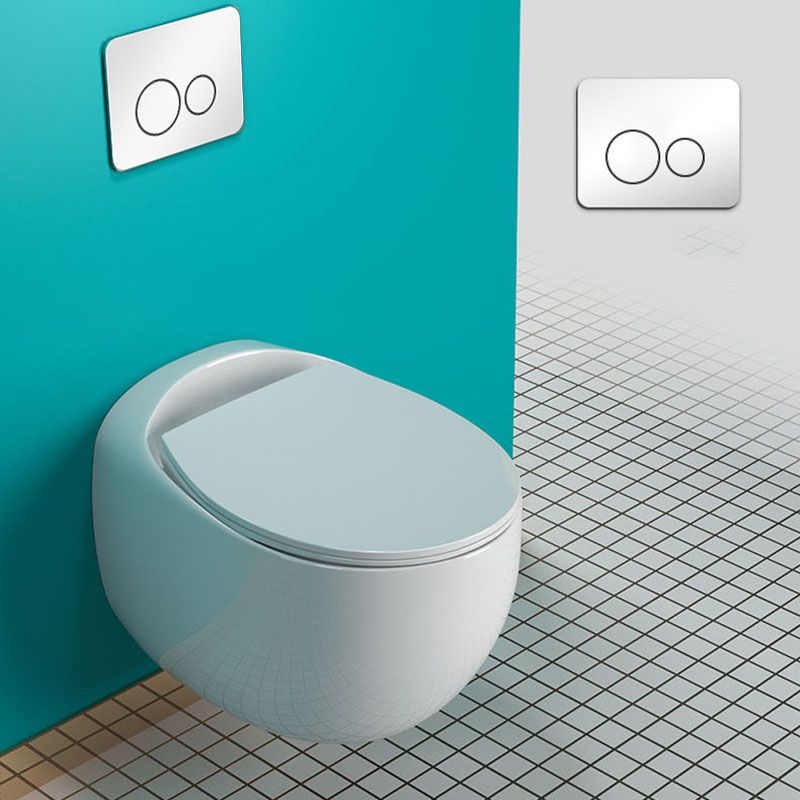 Wall-mounted Round Hanging Toilet Soft-Close Seat Toilet with Glazed Surface Clearhalo 'Bathroom Remodel & Bathroom Fixtures' 'Home Improvement' 'home_improvement' 'home_improvement_toilets' 'Toilets & Bidets' 'Toilets' 1200x1200_c7878ac7-74ca-4bbc-a03c-e269c181a7ca