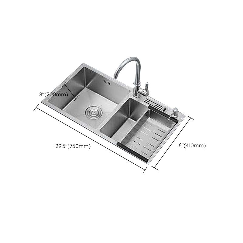 Double Basin Kitchen Sink Contemporary with Drain Assembly Sink Clearhalo 'Home Improvement' 'home_improvement' 'home_improvement_kitchen_sinks' 'Kitchen Remodel & Kitchen Fixtures' 'Kitchen Sinks & Faucet Components' 'Kitchen Sinks' 'kitchen_sinks' 1200x1200_c789ce40-ae95-4c0a-a146-3b1aeefb0ea8