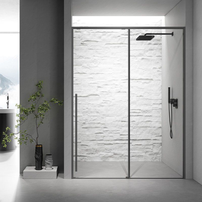Semi Frameless Shower Doors Scratch Resistant Single Sliding Shower Doors Clearhalo 'Bathroom Remodel & Bathroom Fixtures' 'Home Improvement' 'home_improvement' 'home_improvement_shower_tub_doors' 'Shower and Tub Doors' 'shower_tub_doors' 'Showers & Bathtubs' 1200x1200_c78c5e9e-2d57-4846-9b5e-8d3f369e1f59