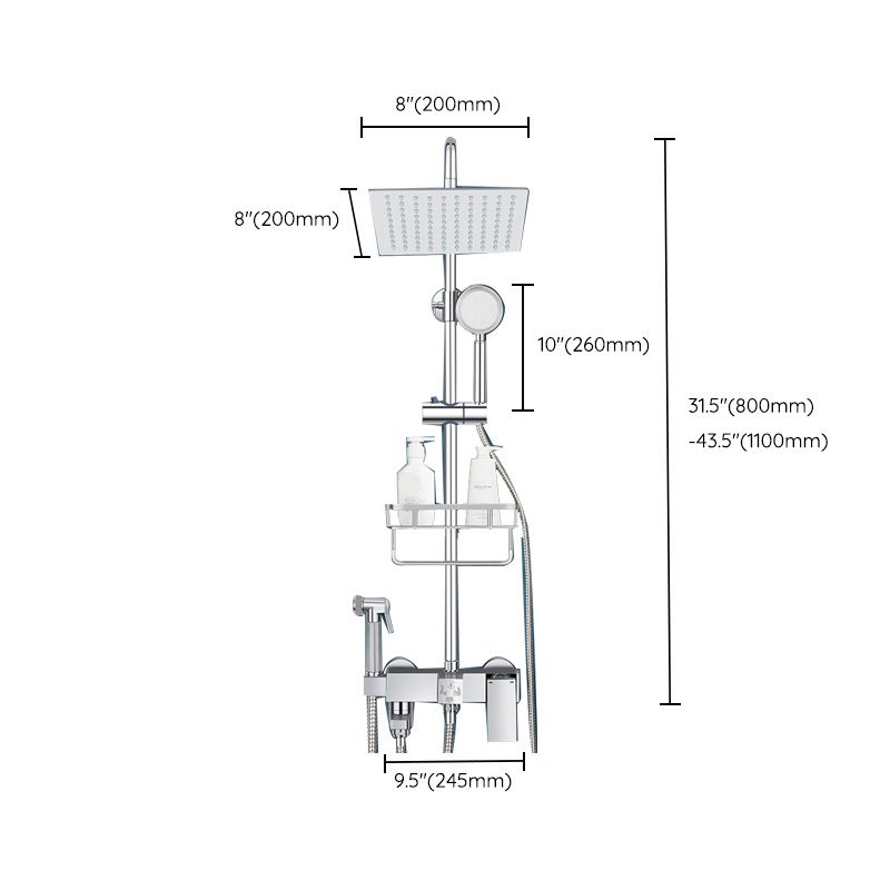 Modern Shower System Handle Lever Wall Mounted Spot Resist Copper Shower System Clearhalo 'Bathroom Remodel & Bathroom Fixtures' 'Home Improvement' 'home_improvement' 'home_improvement_shower_faucets' 'Shower Faucets & Systems' 'shower_faucets' 'Showers & Bathtubs Plumbing' 'Showers & Bathtubs' 1200x1200_c78dd440-65b1-44ef-843a-0a20765e7fc5