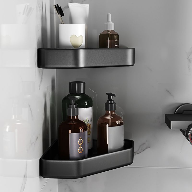 Matte Black Bathroom Set Modern 1/2 - Piece Anti-rust Bath Shelf - Clearhalo