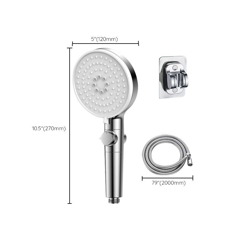 Contemporary Handheld Shower Head Round Shower Head Combo in Silver Clearhalo 'Bathroom Remodel & Bathroom Fixtures' 'Home Improvement' 'home_improvement' 'home_improvement_shower_heads' 'Shower Heads' 'shower_heads' 'Showers & Bathtubs Plumbing' 'Showers & Bathtubs' 1200x1200_c791c740-e318-42d6-9321-4f73b3e51d83