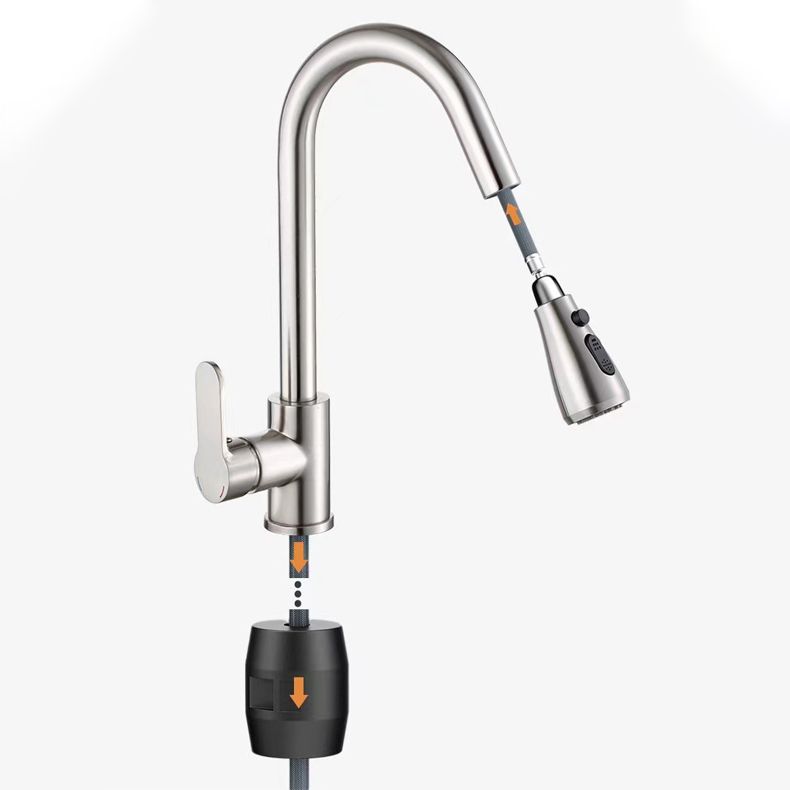 Pulldown Sprayer Bar Prep Kitchen Faucet Contemporary Bridge Faucet Clearhalo 'Home Improvement' 'home_improvement' 'home_improvement_kitchen_faucets' 'Kitchen Faucets' 'Kitchen Remodel & Kitchen Fixtures' 'Kitchen Sinks & Faucet Components' 'kitchen_faucets' 1200x1200_c797112f-229b-438b-98ab-90e2ed39b8bd