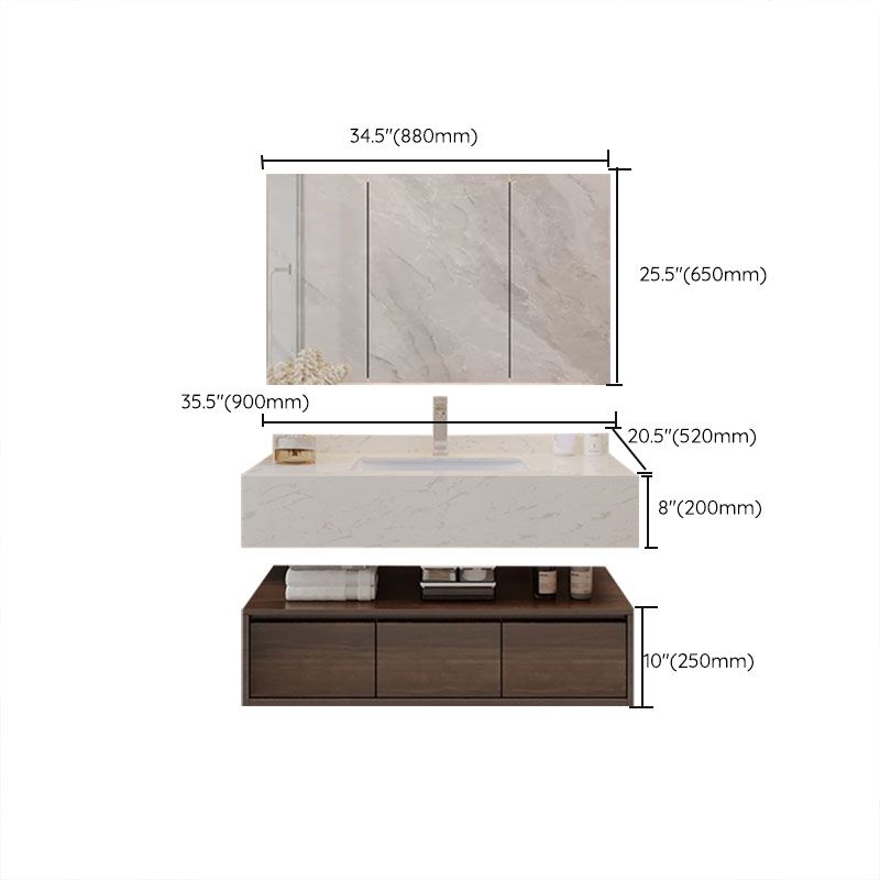 Modern Wall Mount Rectangular Bathroom Vanity Set Sink Included Clearhalo 'Bathroom Remodel & Bathroom Fixtures' 'Bathroom Vanities' 'bathroom_vanities' 'Home Improvement' 'home_improvement' 'home_improvement_bathroom_vanities' 1200x1200_c7a14b90-b979-4a05-9b7b-f0af54d3acc5