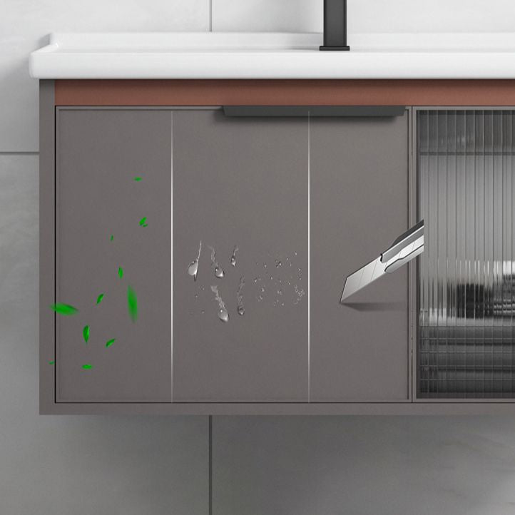 Modern Rectangular Bathroom Vanity Metal Frame Single-Sink Sink Vanity Clearhalo 'Bathroom Remodel & Bathroom Fixtures' 'Bathroom Vanities' 'bathroom_vanities' 'Home Improvement' 'home_improvement' 'home_improvement_bathroom_vanities' 1200x1200_c7a4622b-0621-4e70-86d5-3655e0609f22