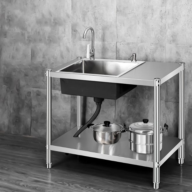 Contemporary Style Kitchen Sink Stainless Steel All-in-one Kitchen Sink Clearhalo 'Home Improvement' 'home_improvement' 'home_improvement_kitchen_sinks' 'Kitchen Remodel & Kitchen Fixtures' 'Kitchen Sinks & Faucet Components' 'Kitchen Sinks' 'kitchen_sinks' 1200x1200_c7b4e9f4-5cfa-4483-a52d-fb3a353342c4