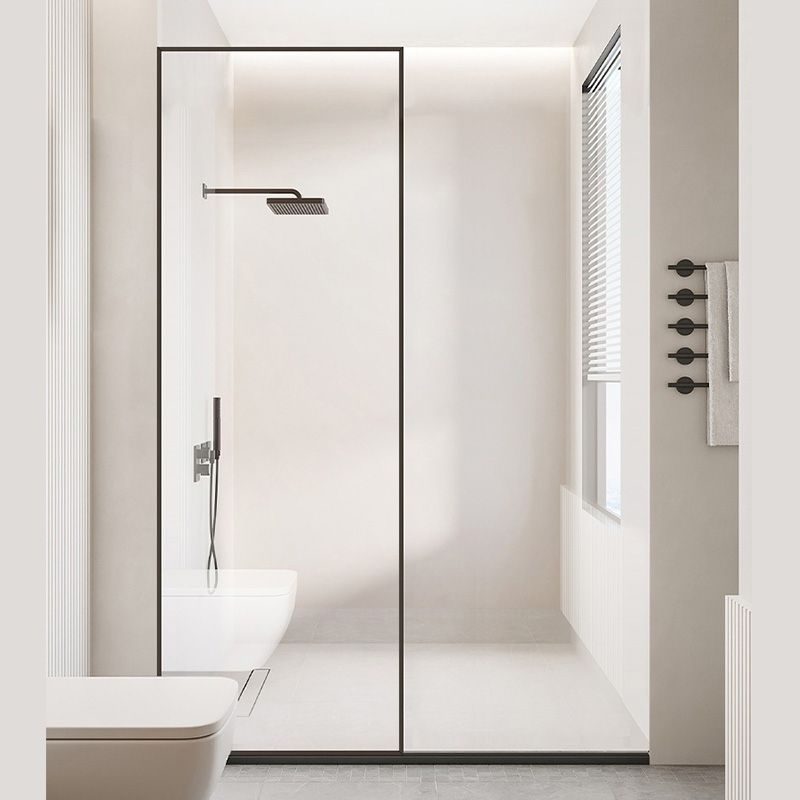 Fixed Full Frame Shower Screen Half Partition Bathroom Shower Screen Clearhalo 'Bathroom Remodel & Bathroom Fixtures' 'Home Improvement' 'home_improvement' 'home_improvement_shower_tub_doors' 'Shower and Tub Doors' 'shower_tub_doors' 'Showers & Bathtubs' 1200x1200_c7b7aeb6-359b-4700-bb59-2fbfc45ef9da
