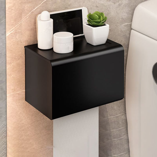 Modern Bathroom Set with Bath Shelf/Towel Bar & Paper Holder Black ...