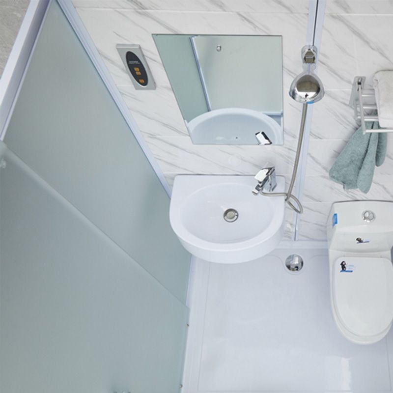 Rectangular Frosted Glass Shower Enclosure Single Sliding Framed Shower Enclosure Clearhalo 'Bathroom Remodel & Bathroom Fixtures' 'Home Improvement' 'home_improvement' 'home_improvement_shower_stalls_enclosures' 'Shower Stalls & Enclosures' 'shower_stalls_enclosures' 'Showers & Bathtubs' 1200x1200_c7ce2ff1-9195-40d2-a07f-84874b2a6e0b