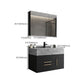 Glam Wall Mount Bathroom Vanity Black Ceramic Single-Sink Rectangular Vanity Set Clearhalo 'Bathroom Remodel & Bathroom Fixtures' 'Bathroom Vanities' 'bathroom_vanities' 'Home Improvement' 'home_improvement' 'home_improvement_bathroom_vanities' 1200x1200_c7ceae25-82dc-4dd5-b002-3a12bdabc700