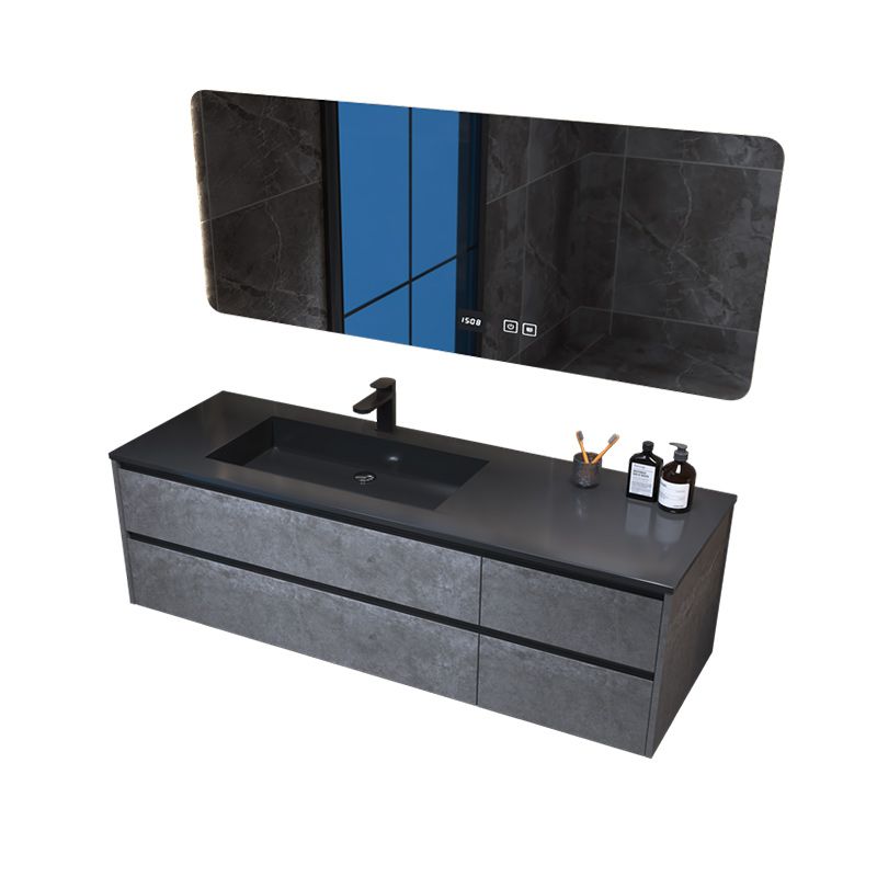 Modern Gray Sink Vanity Wall Mount Vanity Cabinet with Mirror Cabinet Clearhalo 'Bathroom Remodel & Bathroom Fixtures' 'Bathroom Vanities' 'bathroom_vanities' 'Home Improvement' 'home_improvement' 'home_improvement_bathroom_vanities' 1200x1200_c7fe8845-0e13-4ebc-bfe3-37f335d339bb