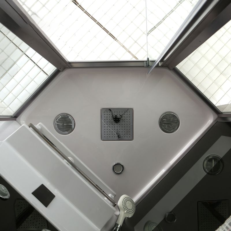 Neo-Angle Shower Stall Clear Tempered Glass Shower Enclosure With Shower Floor Clearhalo 'Bathroom Remodel & Bathroom Fixtures' 'Home Improvement' 'home_improvement' 'home_improvement_shower_stalls_enclosures' 'Shower Stalls & Enclosures' 'shower_stalls_enclosures' 'Showers & Bathtubs' 1200x1200_c7feec9a-67f3-4259-8930-3d2b84b7ddea