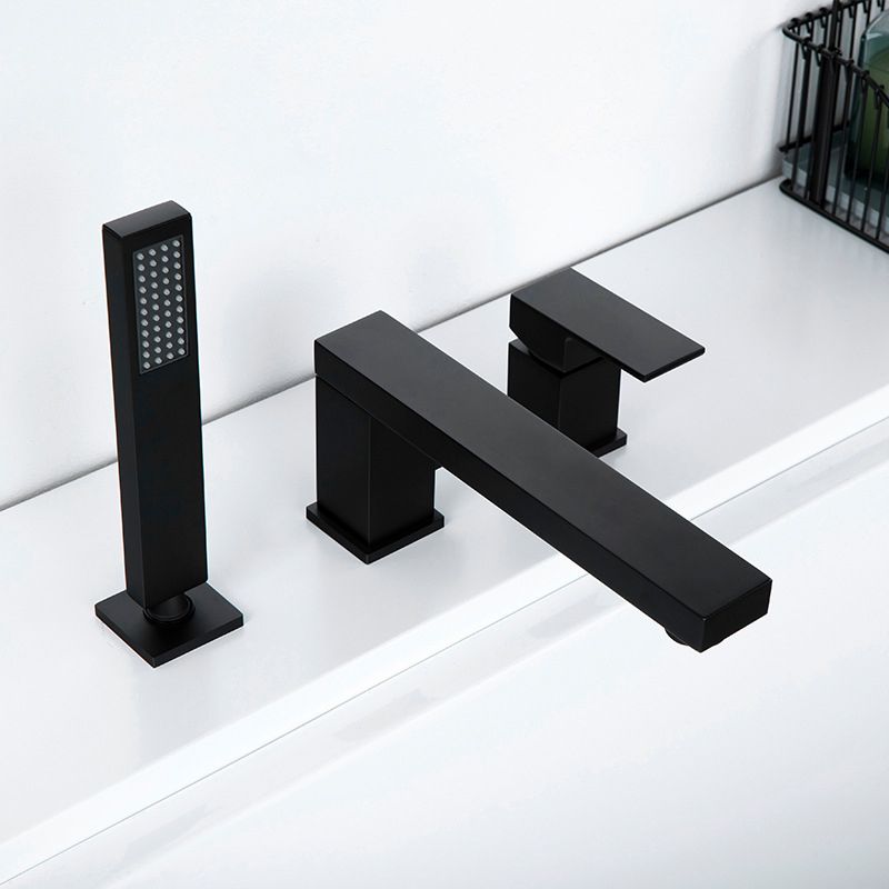 Contemporary Bath Faucet Trim Brass Low Arc Bath Faucet Trim Clearhalo 'Bathroom Remodel & Bathroom Fixtures' 'Bathtub Faucets' 'bathtub_faucets' 'Home Improvement' 'home_improvement' 'home_improvement_bathtub_faucets' 1200x1200_c803d730-b467-4cdc-9aa4-0df8f19b856c