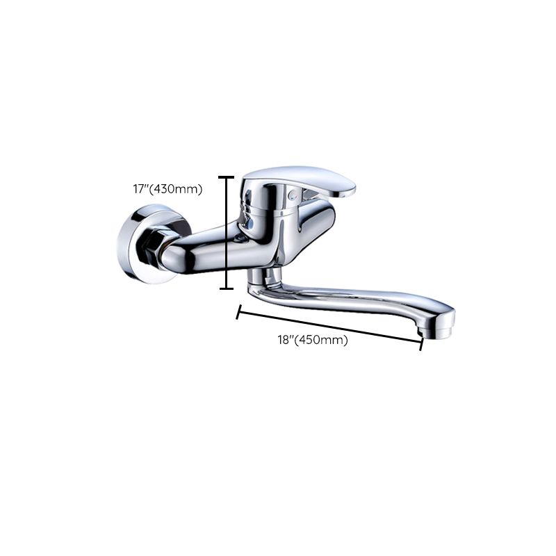 Industrial Kitchen Faucet Lever Handle Wall Mounted High Arc Faucet Clearhalo 'Home Improvement' 'home_improvement' 'home_improvement_kitchen_faucets' 'Kitchen Faucets' 'Kitchen Remodel & Kitchen Fixtures' 'Kitchen Sinks & Faucet Components' 'kitchen_faucets' 1200x1200_c812c080-6ec3-46b6-b54f-0a8597f0bea6