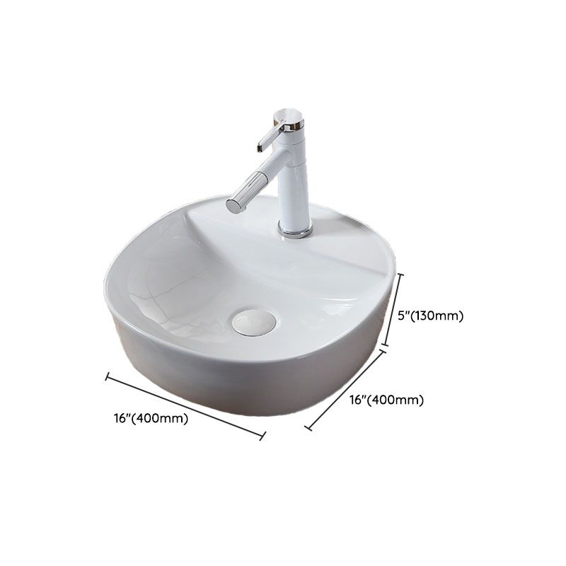 Modern Vessel Bathroom Sink Rectangular Porcelain Drain Vessel Sink(Not Included Faucet) Clearhalo 'Bathroom Remodel & Bathroom Fixtures' 'Bathroom Sinks & Faucet Components' 'Bathroom Sinks' 'bathroom_sink' 'Home Improvement' 'home_improvement' 'home_improvement_bathroom_sink' 1200x1200_c816faeb-d3f4-4c99-9a20-bcae0bf159be