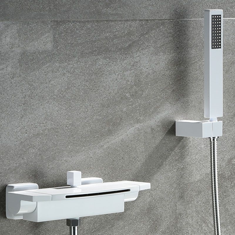 Wall Mounted Bath Faucet Solid Color Waterfall Bathroom Faucet Clearhalo 'Bathroom Remodel & Bathroom Fixtures' 'Bathtub Faucets' 'bathtub_faucets' 'Home Improvement' 'home_improvement' 'home_improvement_bathtub_faucets' 1200x1200_c81ac67f-1b1f-4bba-9fd0-ed4e309cfd50