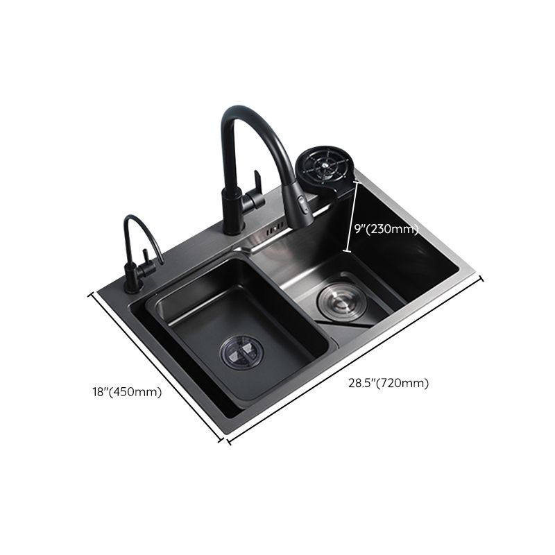 Contemporary Kitchen Sink Stainless Steel Corrosion Resistant Kitchen Sink with Faucet Clearhalo 'Home Improvement' 'home_improvement' 'home_improvement_kitchen_sinks' 'Kitchen Remodel & Kitchen Fixtures' 'Kitchen Sinks & Faucet Components' 'Kitchen Sinks' 'kitchen_sinks' 1200x1200_c82203be-6e68-456b-b857-c131c2524a77