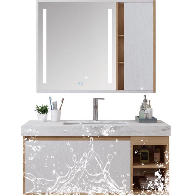 Contemporary Sink Cabinet Mirror Cabinet Bathroom Space Saver Vanity Clearhalo 'Bathroom Remodel & Bathroom Fixtures' 'Bathroom Vanities' 'bathroom_vanities' 'Home Improvement' 'home_improvement' 'home_improvement_bathroom_vanities' 1200x1200_c835066d-c62a-41bb-9543-9227c0ccbbf3